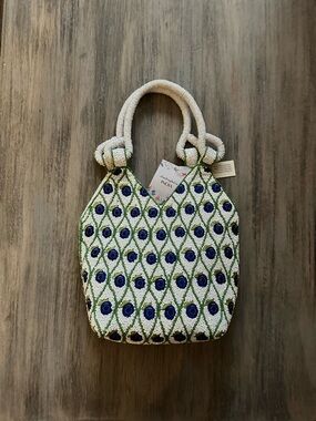 Made In India Beaded Blueberry Print Handbag